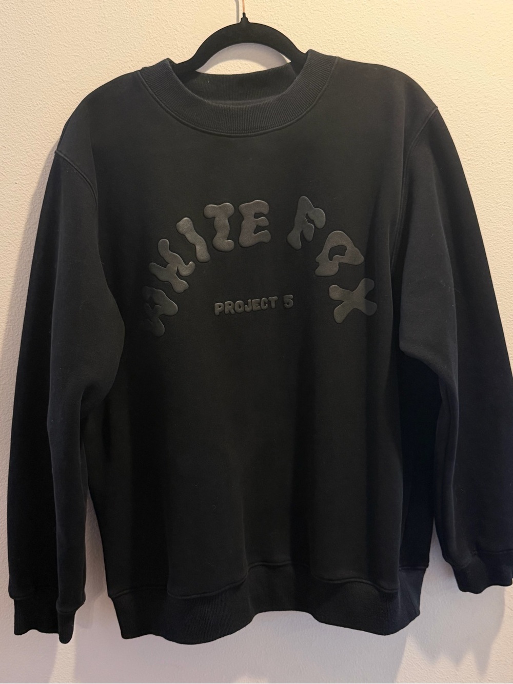 White Fox Project 5 Logo Crewneck Sweatshirt - Black Sz XL - Picture 2 of 3